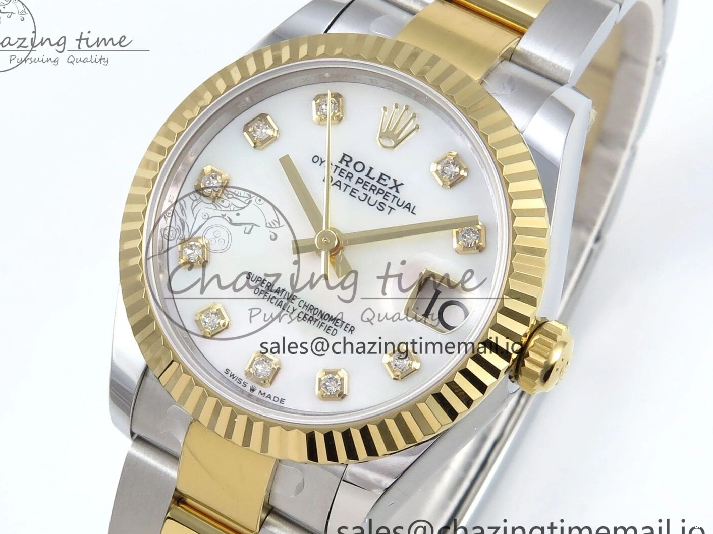White ARF SS 904L MOP YG Best DateJust 1:1 Oyster ETA Steel 278273 Edition Bracelet 31 2688 on Dial 0110
